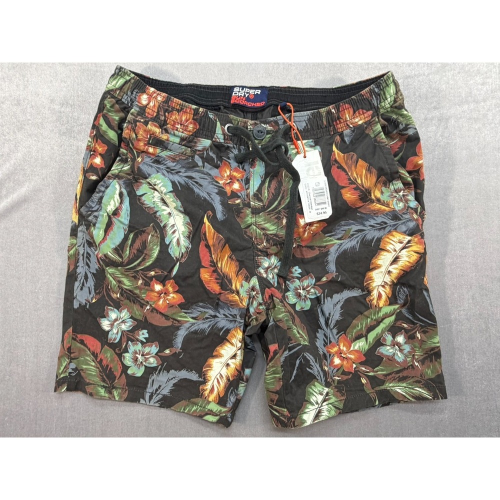 Super Dry Brand Sun Scorched Men Shorts Multi Color Size Medium Hawaiian
